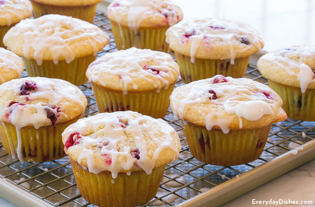 Lemon and cranberry muffins.