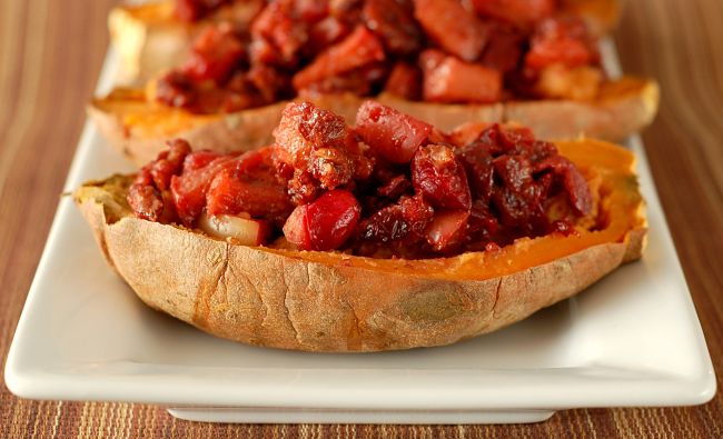 Cranberry Apple Pecan Sweet Potatoes is a great way to showcase cranberries