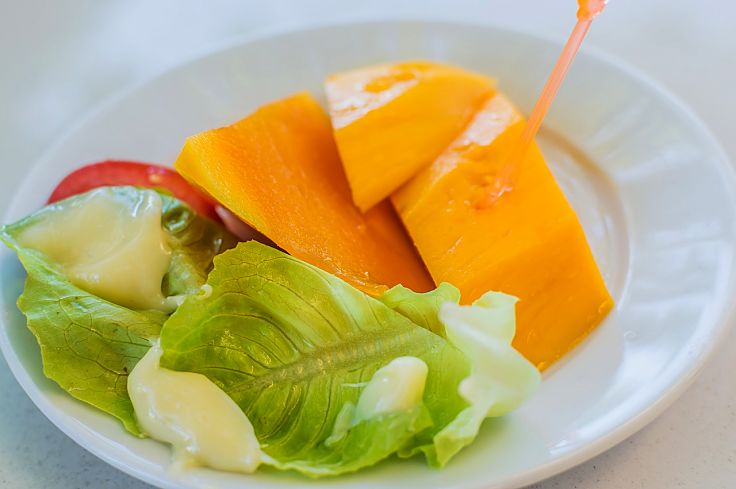 Fresh mango slices provide a key ingredient for a healthy snack or treat