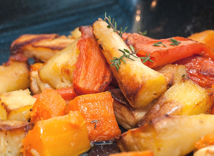 Do a mixed vegetable 'bake-up' with pumpkin, carrots, parsnips and potatoes. Add rosemary and other herbs to enhance the flavors. The variety of tastes, textures and colors are very appealing.