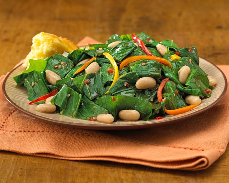 Stir-fried turnip tops with pine nuts and capsicum slices - see the other recipes here